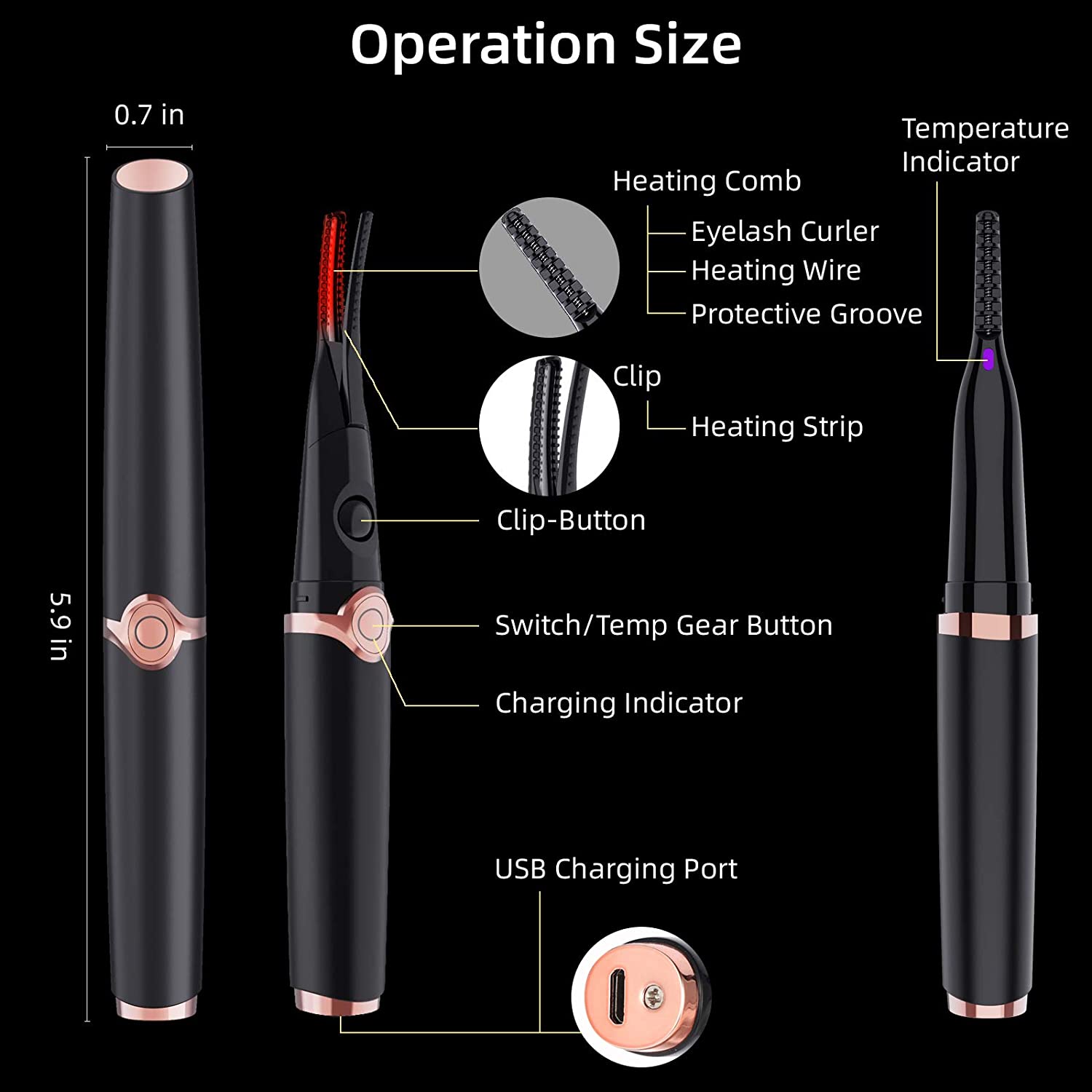 Rechargeable Heated Eyelash Curler