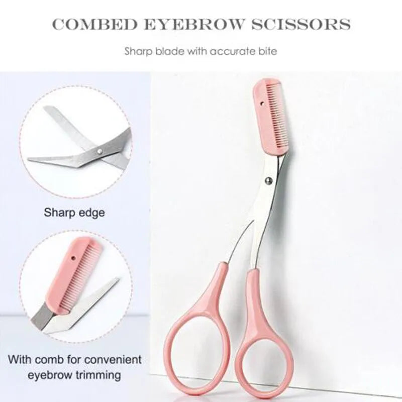 Eyebrow scissors with eyebrow comb