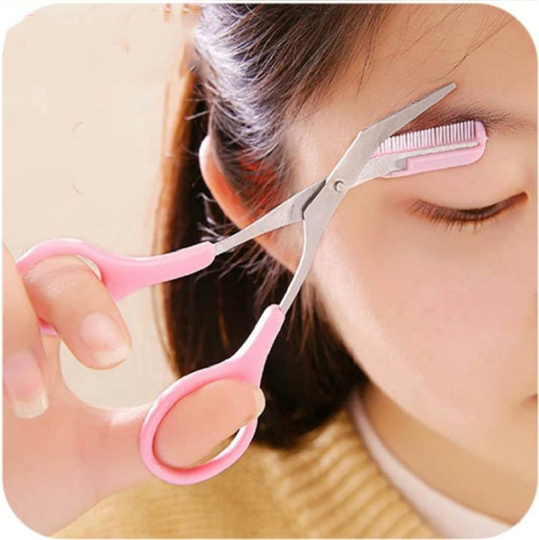 Eyebrow scissors with eyebrow comb