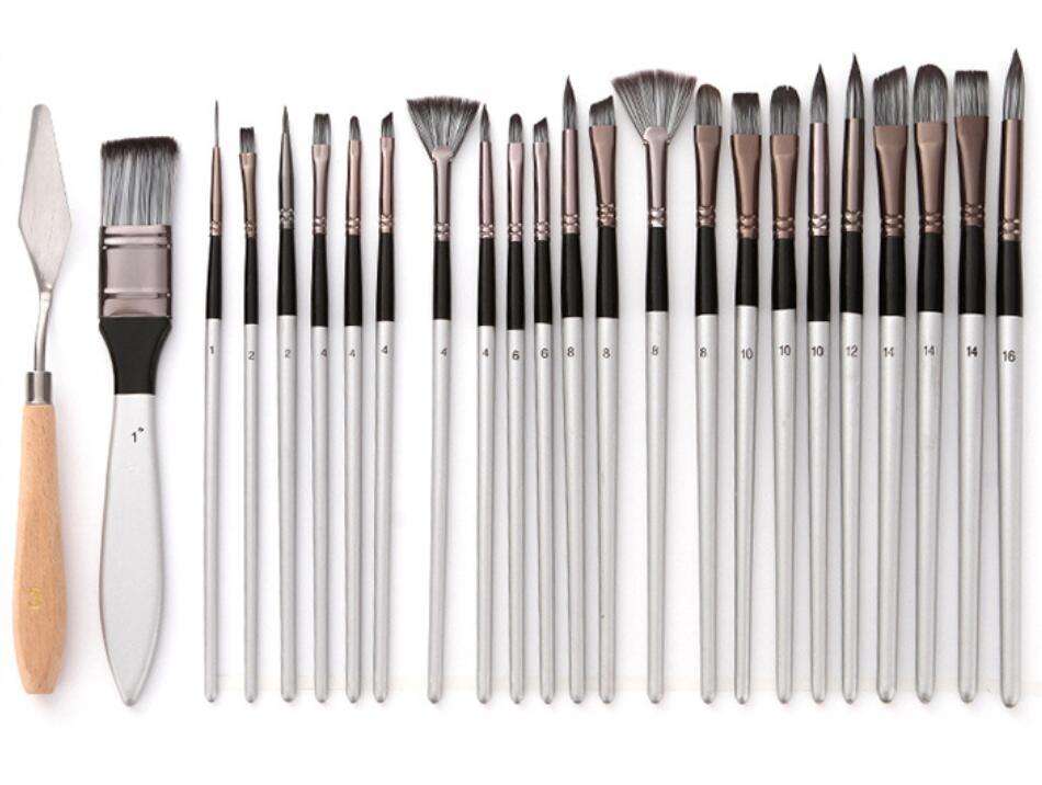 24-Piece Professional Artist Paint Brush Set.